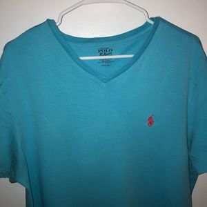 Polo Ralph Lauren V-Neck T-Shirt | L | Blue